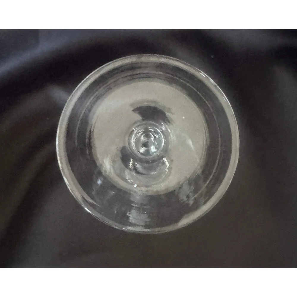 Vintage Etched Floral Crystal Cordial Glass Tall Stem Liqueur Wine Goblet Clear